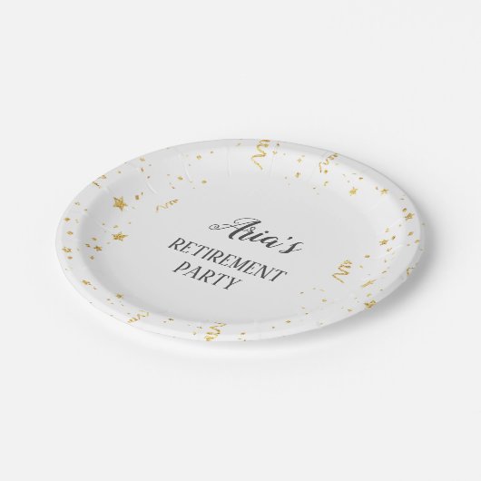 Gold Celebration Retirement Party Papieren Bordje (Gekanteld)