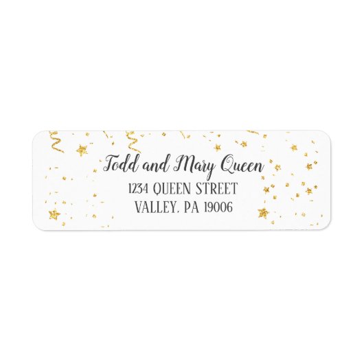 Gold Celebration Retirement Return Address Labels (Voorkant)