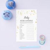 Gold Celebration Shower Baby Word Scramble GB Flyer (Enkel)