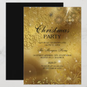 Gold Celebration Sparkle Kerstfeestdag Uitnodiging (Voorkant / Achterkant)