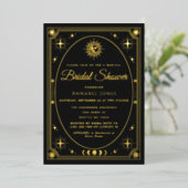 Gold Celestial Black Tarot Kaart Vrijgezellenfeest (Staand Voorkant)