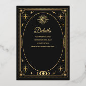 Gold Celestial Black Tarot Kaart Vrijgezellenfeest (Achterkant)