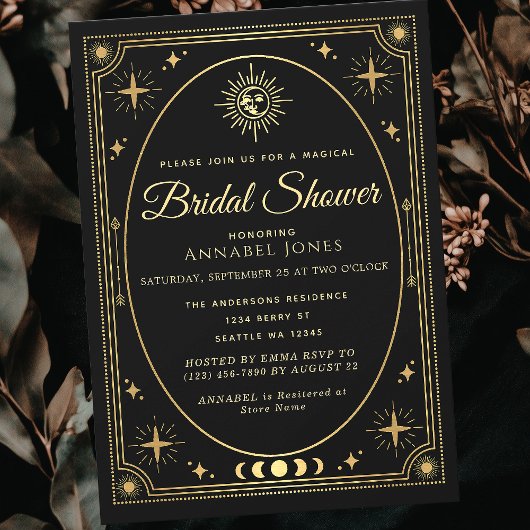 Gold Celestial Black Tarot Kaart Vrijgezellenfeest