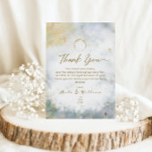 Gold Celestial Sky Waterverf Baby shower Bedankkaart