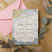 Gold Celestial Sky Waterverf Baby shower Kaart