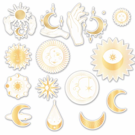Gold Celestial Sticker Set (Voorkant)
