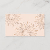 Gold Celestial Sun & Moon op Blush Visitekaartje (Achterkant)