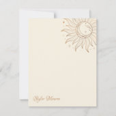 Gold Celestial Sun & Moon op Ivoorkust Notitiekaartje (Voorkant)
