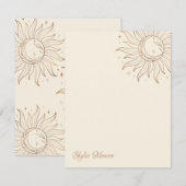 Gold Celestial Sun & Moon op Ivoorkust Notitiekaartje (Voorkant / Achterkant)