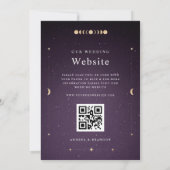 Gold Celestial Universe Paars All in One Wedding Kaart (Achterkant)