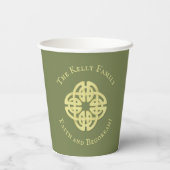 Gold Celtic Cross Classic Faith en Begorrah Papieren Bekers (Achterkant)