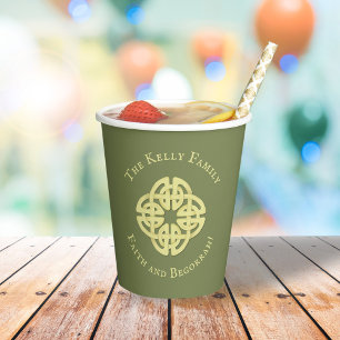 Gold Celtic Cross Classic Faith en Begorrah Papieren Bekers