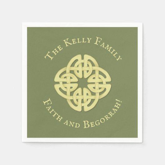 Gold Celtic Cross Classic Faith en Begorrah Servet (Voorkant)