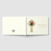 Gold Celtic Cross Irish Rozen Memorial Funeral Gastenboek (Volledig)