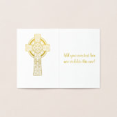 Gold Celtic Cross | Religie Folie Kaarten (Binnen)