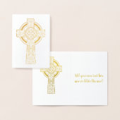 Gold Celtic Cross | Religie Folie Kaarten (Display)