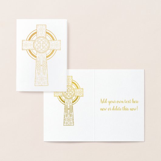 Gold Celtic Cross | Religie Folie Kaarten (Display)