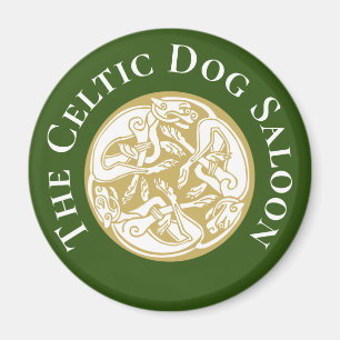 Gold Celtic Dog Trio Aangepast Magneet