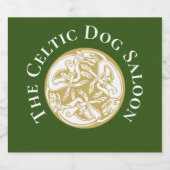 Gold Celtic Dog Trio Aangepaste Klassieke Ronde Bier Etiket (Enkel label)