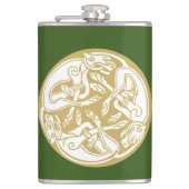 Gold Celtic Dog Trio Heupfles (Voorkant)