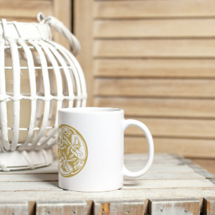 Gold Celtic Dog Trio Koffiemok