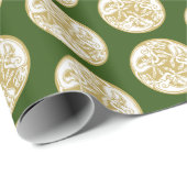 Gold Celtic Dog Trio Patten Cadeaupapier (Rol Hoek)