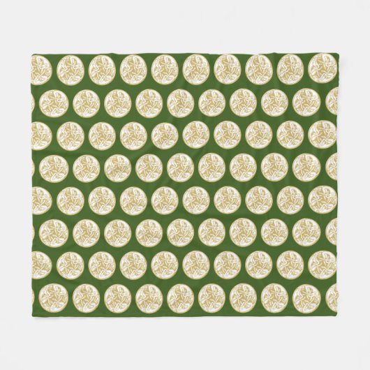 Gold Celtic Dog Trio Pattern Fleece Deken (Voorkant (Horizontaal))