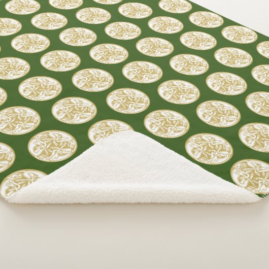 Gold Celtic Dog Trio Pattern Sherpa Deken (3/4)