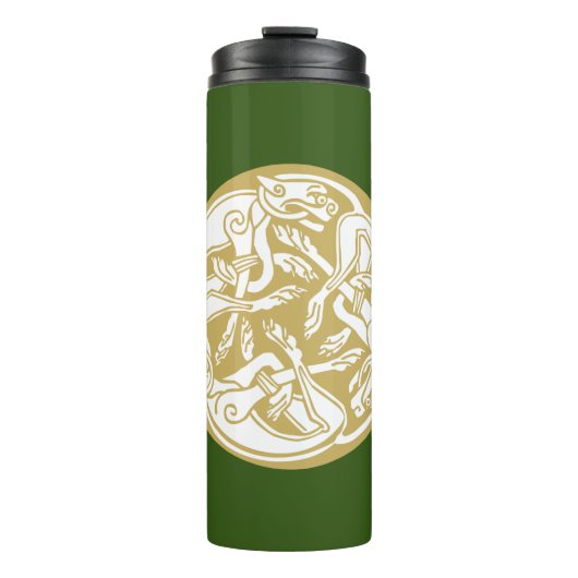 Gold Celtic Dog Trio Thermosbeker (Voorkant)