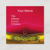 GOLD CELTIC DRAGONS ROOD RUBY GEMSTONE MONOGRAM VIERKANTE VISITEKAARTJE (Voorkant)