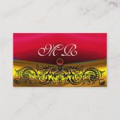 GOLD CELTIC DRAGONS ROOD RUBY GEMSTONE MONOGRAM VISITEKAARTJE (Achterkant)