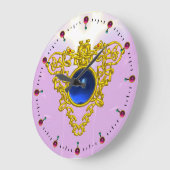 GOLD CELTIC-HART MET BLUE SAPPHIRE, zwart Grote Klok (Hoek)