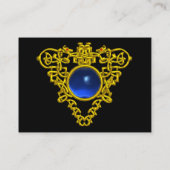 GOLD CELTIC HEART JEWEL BLUE SAPPHIRE GEMSTONE VISITEKAARTJE (Achterkant)