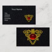 GOLD CELTIC HEART JEWEL MET RODE RUBY Black Visitekaartje (Voorkant / Achterkant)