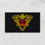 GOLD CELTIC HEART JEWEL MET RODE RUBY Black Visitekaartje (Achterkant)