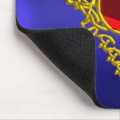 GOLD CELTIC HEART JEWEL MET RODE RUBY GEMSTONE MUISMAT (Hoek)