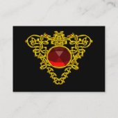 GOLD CELTIC HEART JEWEL MET RODE RUBY GEMSTONE VISITEKAARTJE (Achterkant)