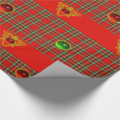 GOLD CELTIC HEART, PARELTJES, RODE GROENSCOTTISH T CADEAUPAPIER (Hoek)