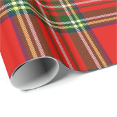 GOLD CELTIC HEART, RUBY, RED GREEN SCOTTISH TARTAN CADEAUPAPIER (Rol Hoek)