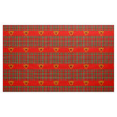 GOLD CELTIC HEART, RUBY, RED GREEN SCOTTISH TARTAN STOF (Yard (91,4 cm))
