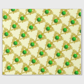 GOLD CELTIC HEART Saint Patrick's Day Cadeaupapier (Vlak)