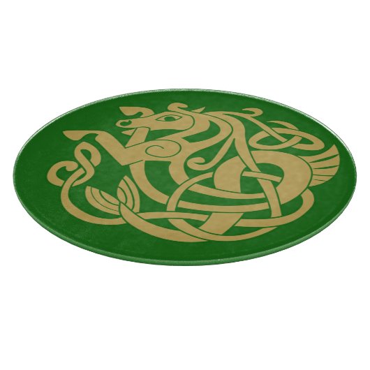 Gold Celtic Horse Pattern Snijplank (Hoek)