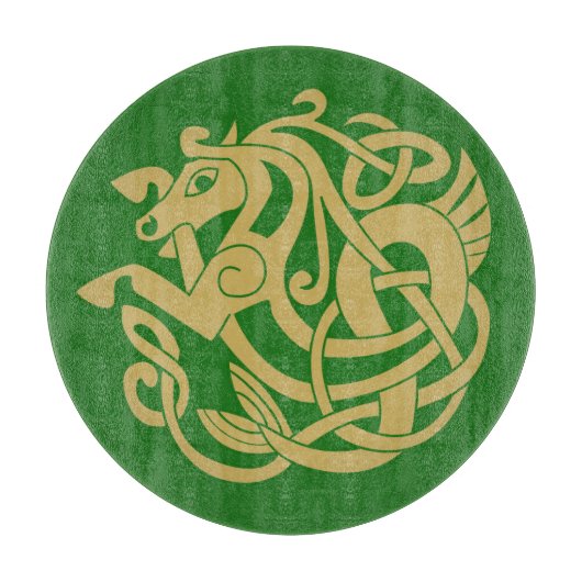 Gold Celtic Horse Pattern Snijplank (Voorkant)