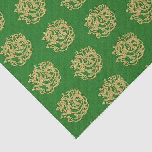 Gold Celtic Horse Pattern Tissuepapier (Detail)