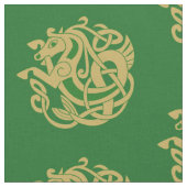 Gold Celtic Horse Symbool Stof (Close Up)