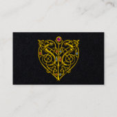 GOLD CELTIC KNOT HYPER VALENTIJN HEART Black Visitekaartje (Achterkant)