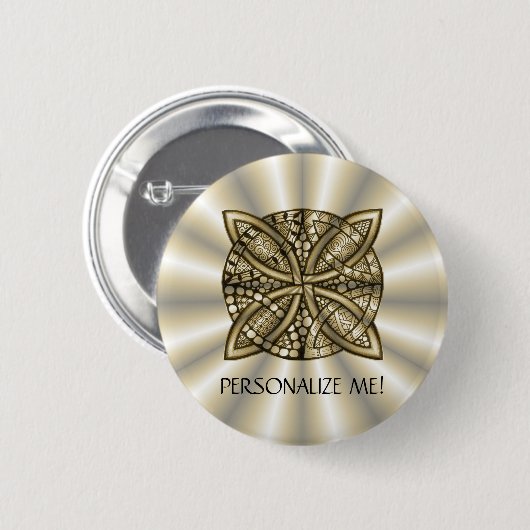 Gold Celtic Knot Original Artistic Design Ronde Button 5,7 Cm (Voorkant /achterkant)