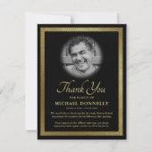 Gold Celtic Knot Photo Funeral Bedankkaart (Voorkant)