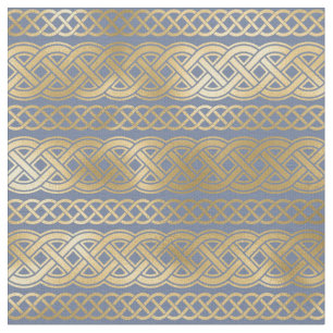 Gold Celtic Knots op Blue Stof
