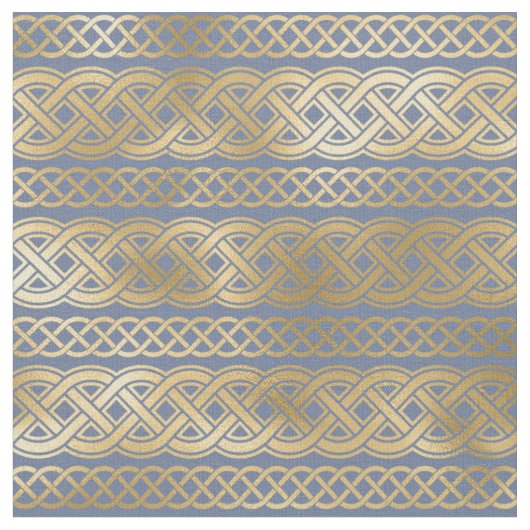 Gold Celtic Knots op Blue Stof (Close Up)